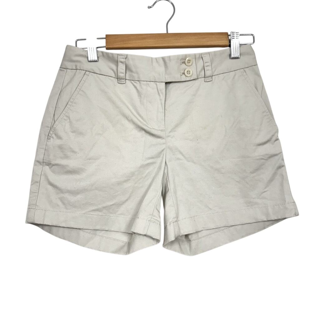 Vineyard Vines Cream Chino Shorts Womens 0 Preppy Casual Beachy Summer Classic